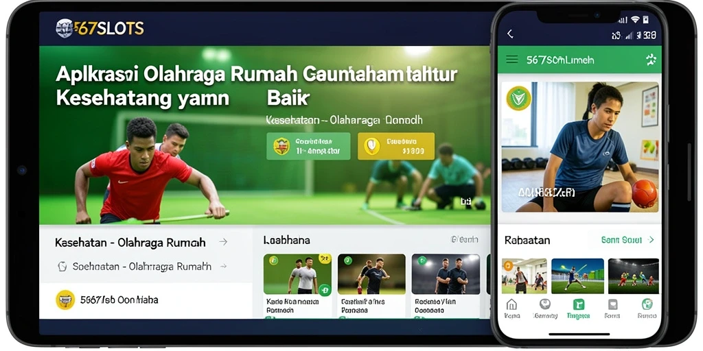 Tampilan antarmuka sederhana aplikasi 567SLOTS dengan fitur olahraga rumah.