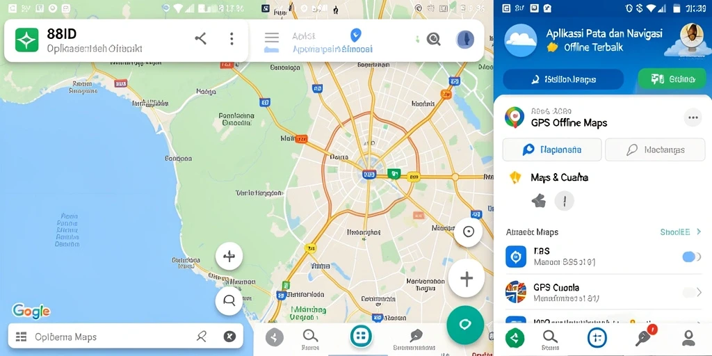 Tampilan antarmuka user-friendly dari aplikasi GPS Offline Maps 88ID.