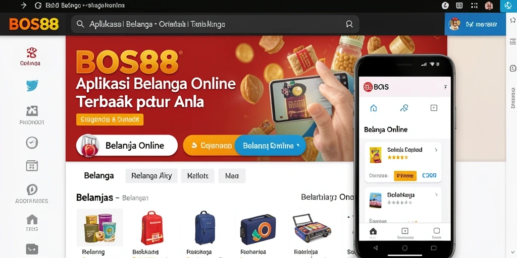 Antarmuka aplikasi BOS88 yang menarik dan fungsional untuk Belanja Online.