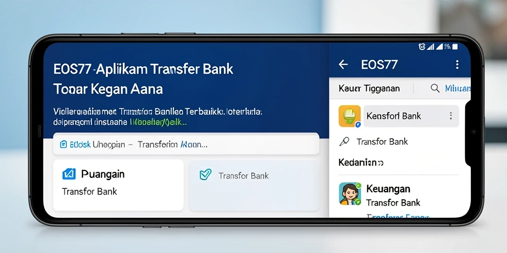 Tampilan antarmuka EOS77 yang menarik dan fungsional untuk Transfer Bank.