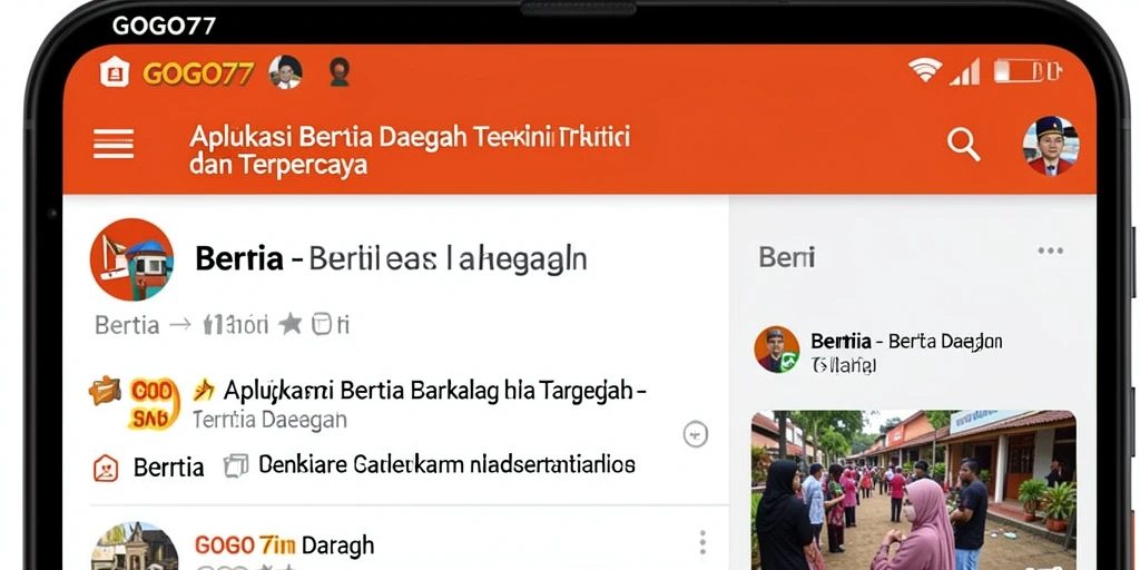 Antarmuka pengguna GOGO77 yang menampilkan berita daerah terbaru.