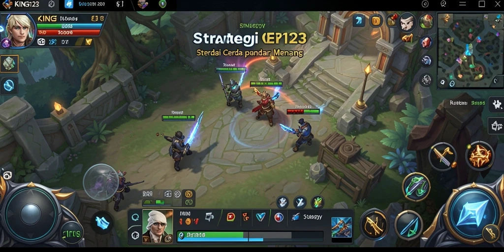 Tampilan antarmuka <strong>KING123</strong> yang strategis dan intuitif saat pertempuran.