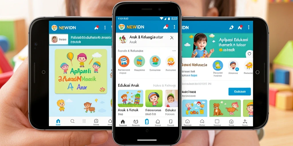 Tampilan antarmuka aplikasi NEWIDN yang ramah anak.